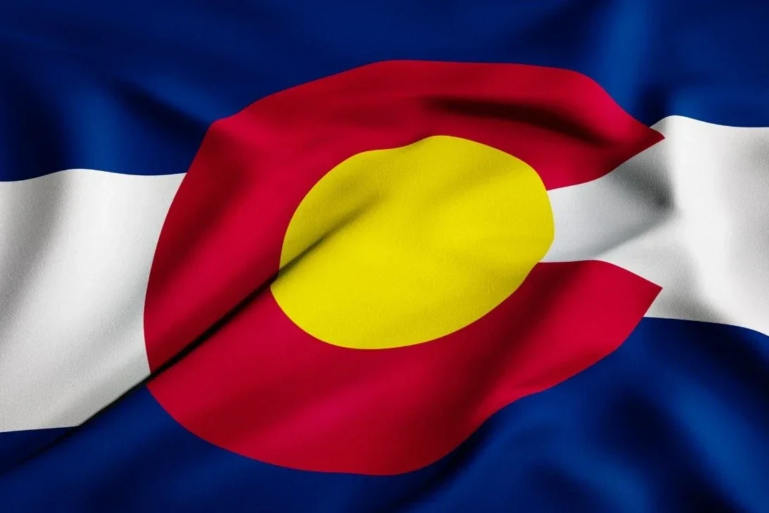 Colorado state flag, honoring Colorado's 150th anniversary of statehood