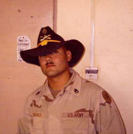 SSG Justin Vasquez, U.S. Army, in his cavalry Stetson
